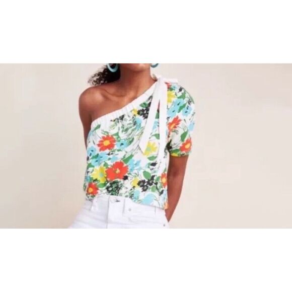 Anthropologie Tops - Anthropologie Poridge Larsa One‎ Shoulder Floral Top size XS #36